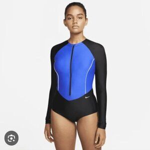 NWT Nike Women's Hydralock Sculpt Solid Long Sleeve One Piece Swimsuit